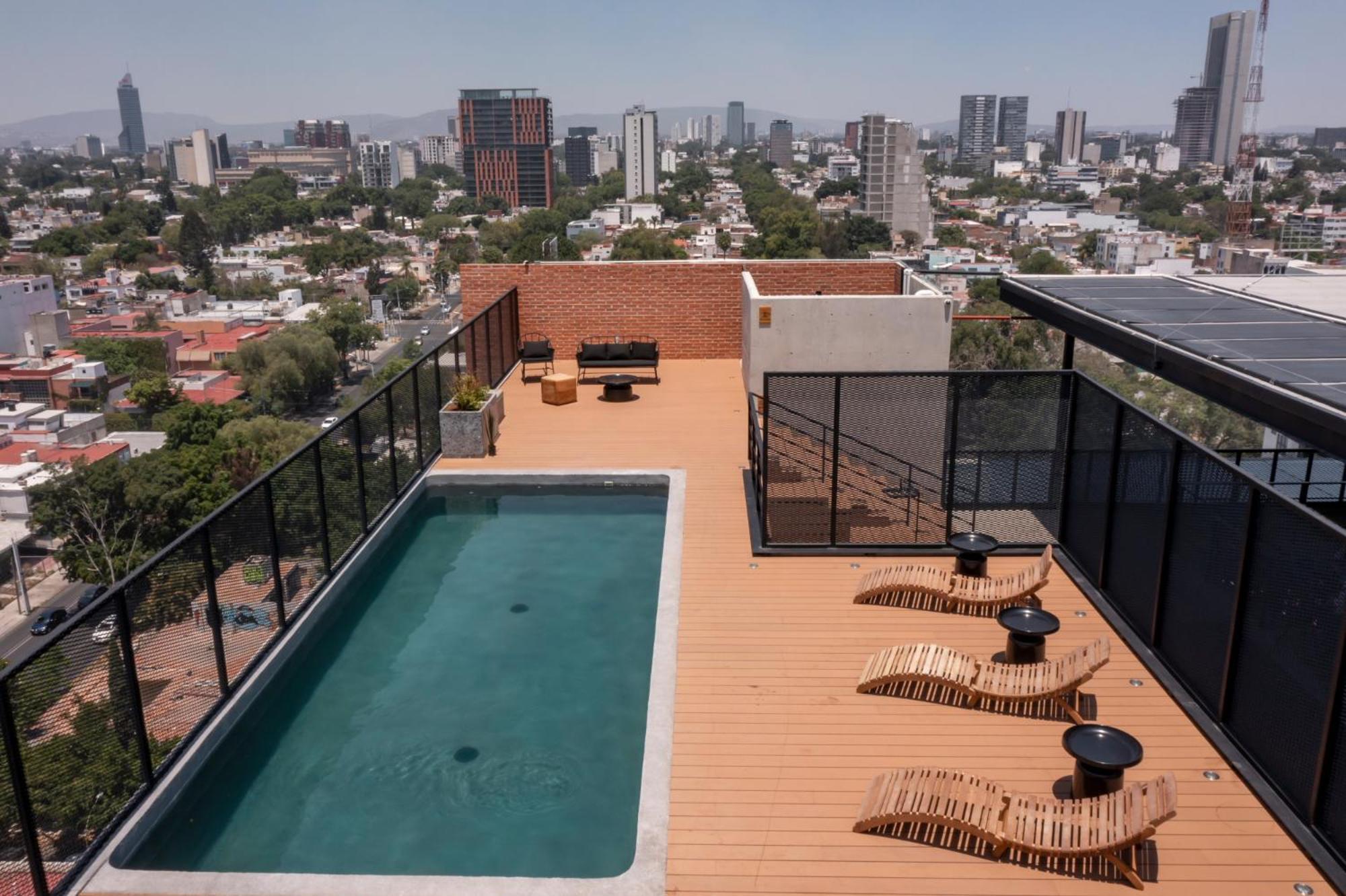 גואדלחארה Galeria Flat Rooftop Pool Witgdl מראה חיצוני תמונה